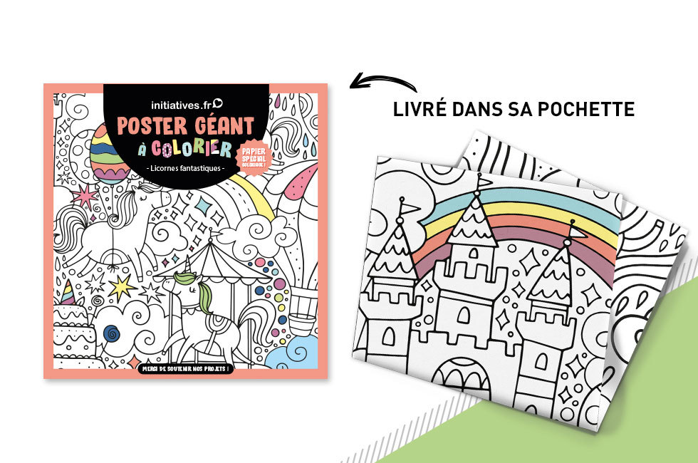 Kit enfant coloriage poster Pays magique avec feutres - La Poste
